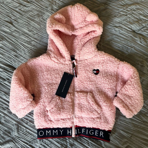 Tommy Hilfiger Baby Girls Minky Hooded Jacket Zip up Fleece ACCEPTING OFFERS - Picture 3 of 16
